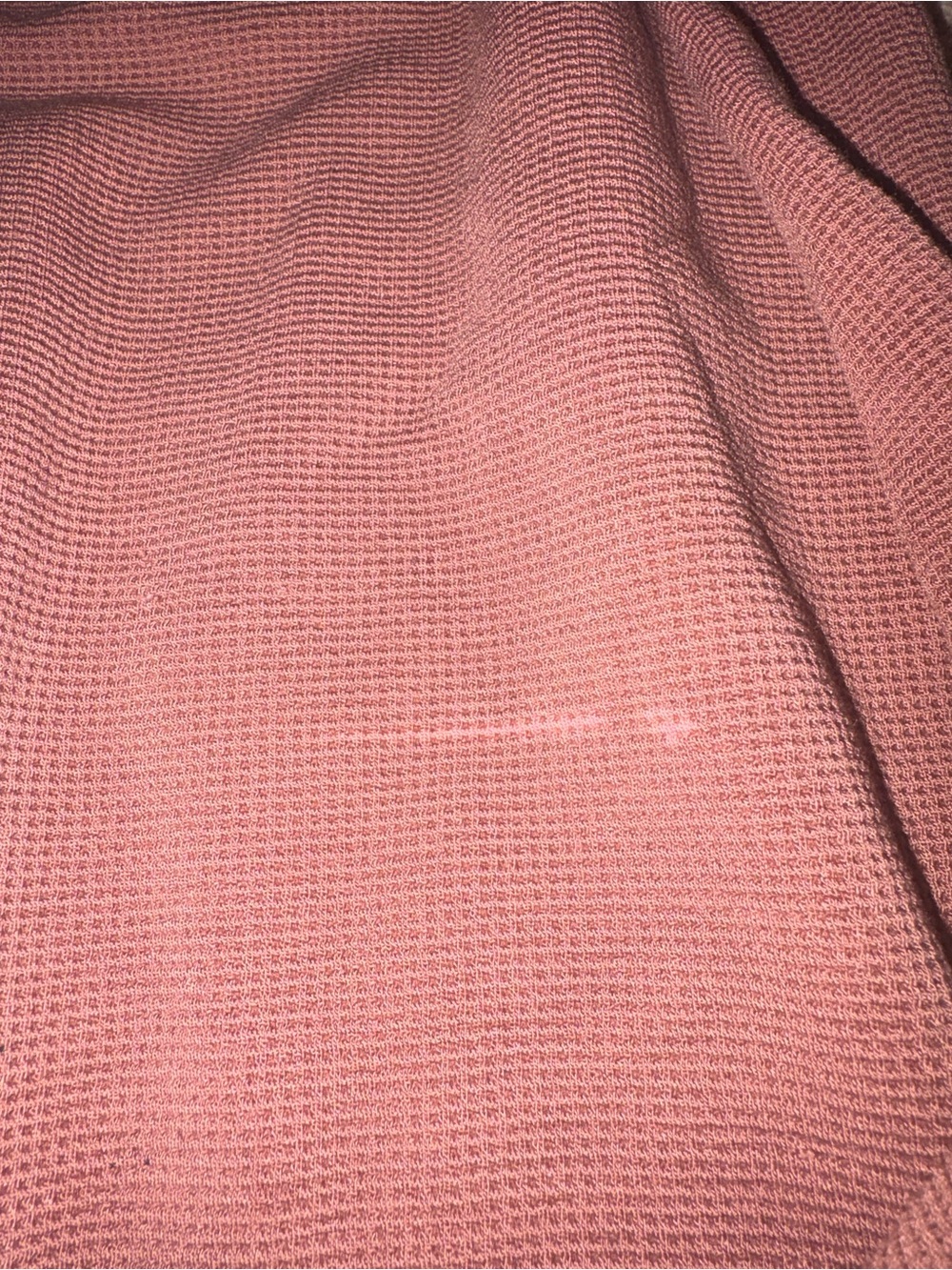 ALO Yoga Long Sleeve Waffle Tee in Dusty Mauve - Picture 4 of 5